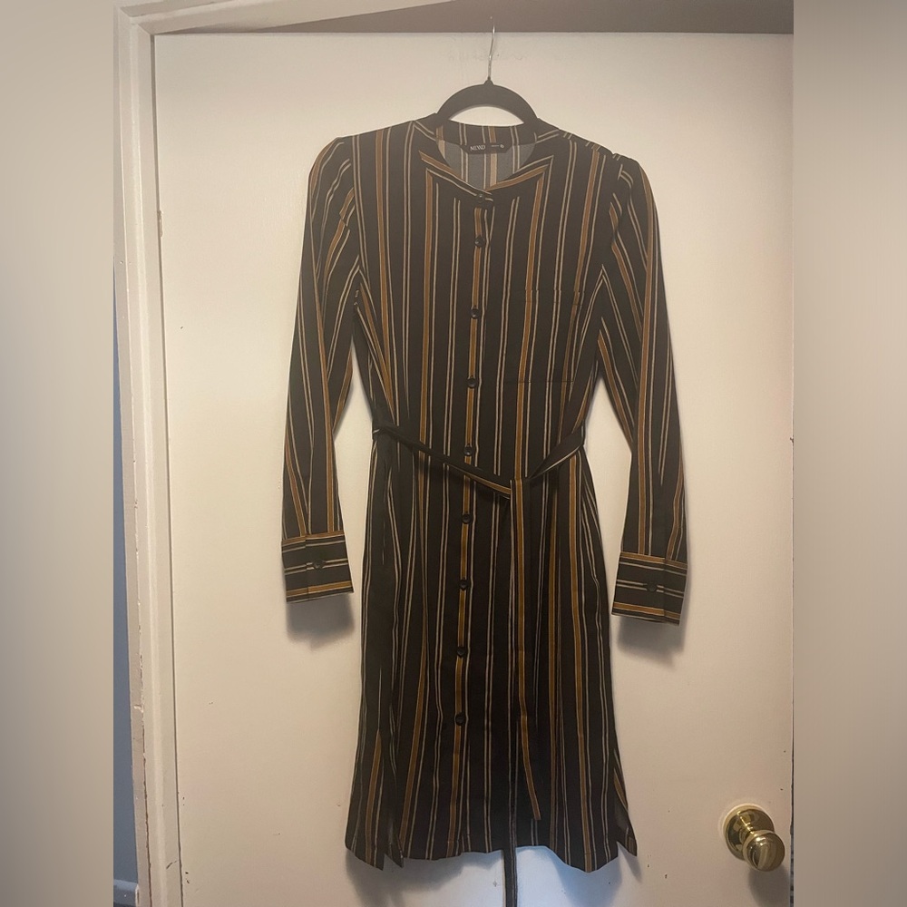 Mixxo Striped Button Down Dress Size Small